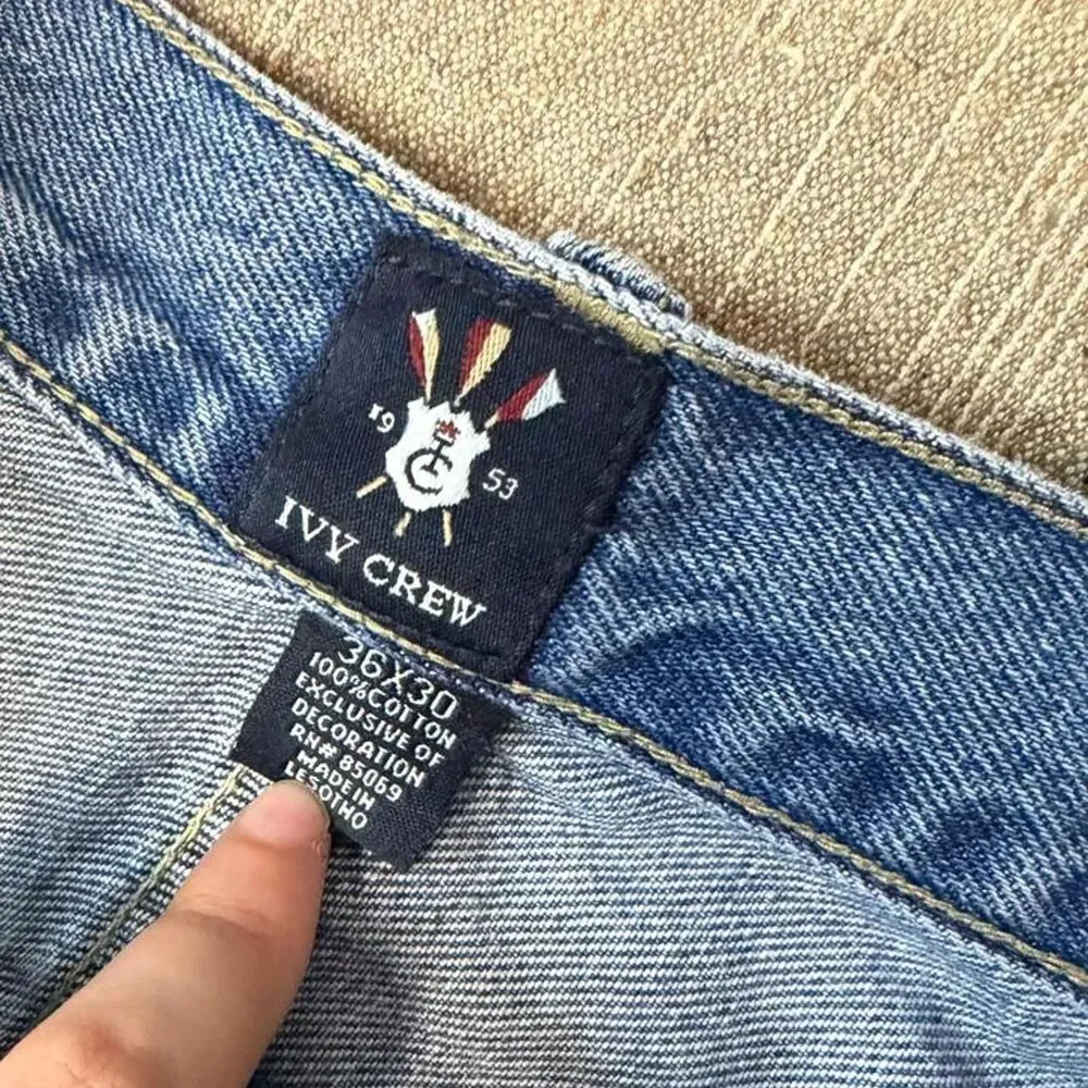 Y2K Ivy Crew Baggy Cotton Jeans